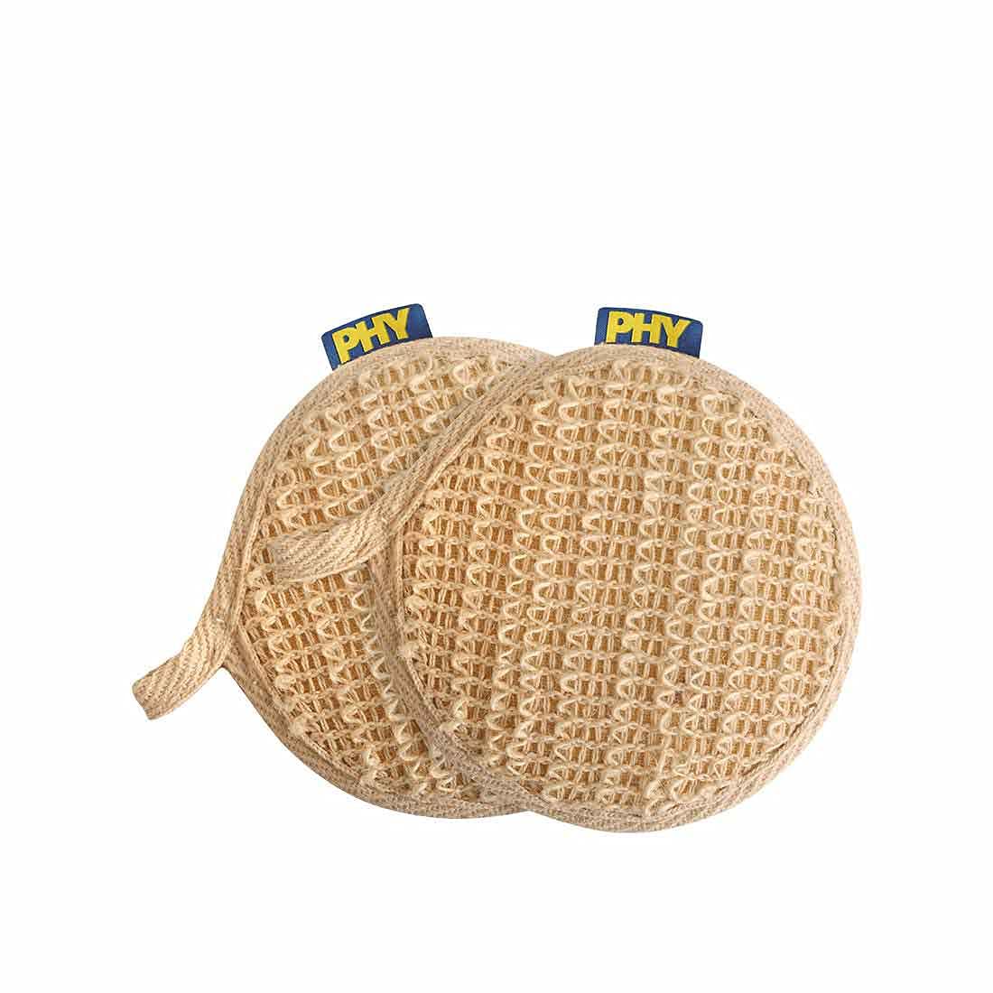 Phy Set of 2 Scrub On Loofahs | Gentle on the skin | Skin Friendly | Exfoliates gently while showering | Bathroom Accessories