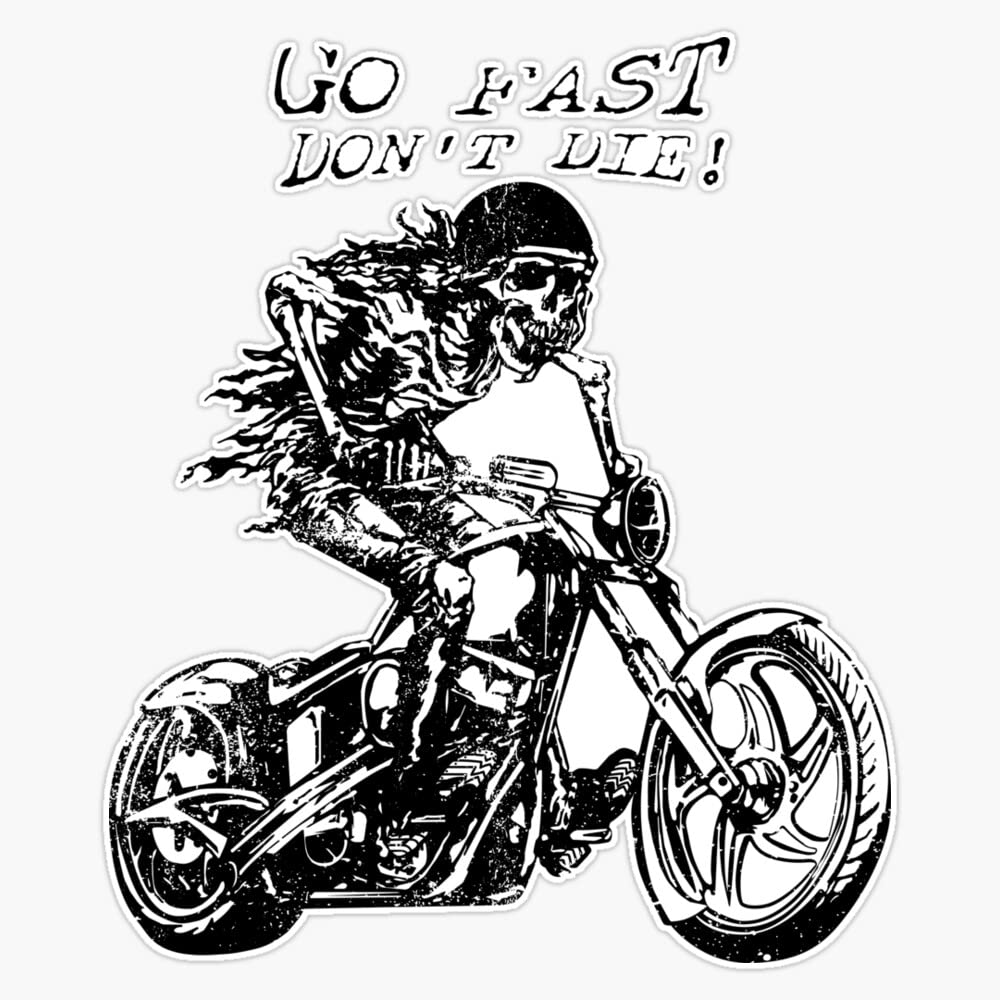 Go Fast Don't Die Sticker Bumper Sticker Vinyl Decal 5"