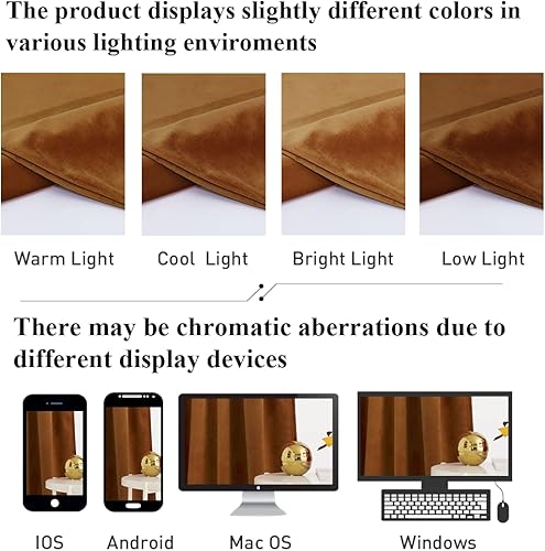 Miniatura 6 de StangH Cortinas de terciopelo naranja quemado de 108 pulgadas de largo, tratamiento de ventana de oscurecimiento súper suave para dormitoriosala de