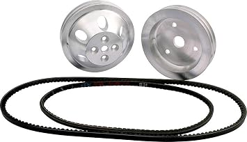 Allstar Performance ALL31080 11 Ratio Double Groove Aluminum Pulley Kit for Small Block Chevy Short Water Pump and Block Mounted Power Steering Pump