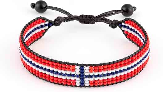 Amazon.com: FAHARI Norway Flag Bracelet: Handmade, Adjustable