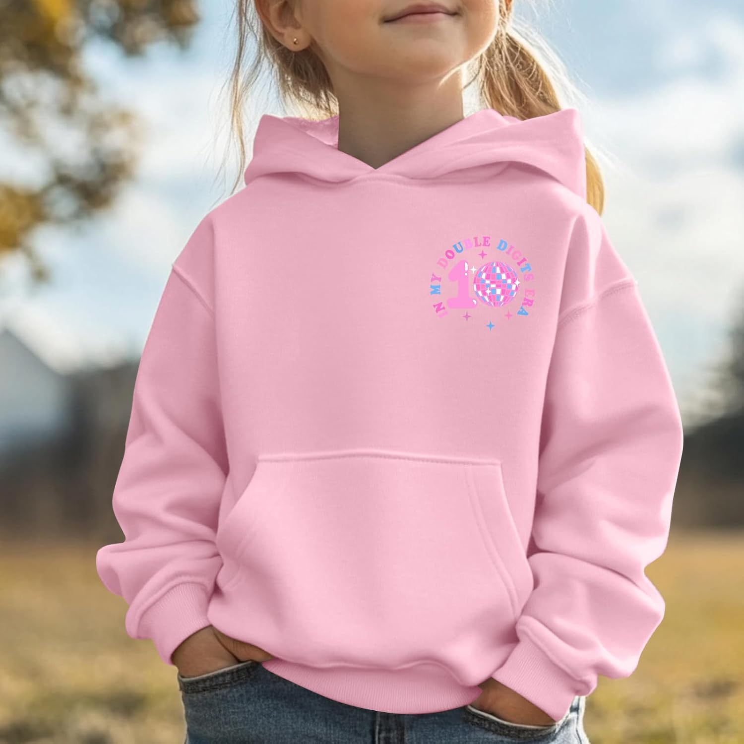 In My Double Digits Era Hoodie for Girls Cute 10th Birthday Hooded Sweatshirt 10 Year Old Happy Party Outfits Gifts