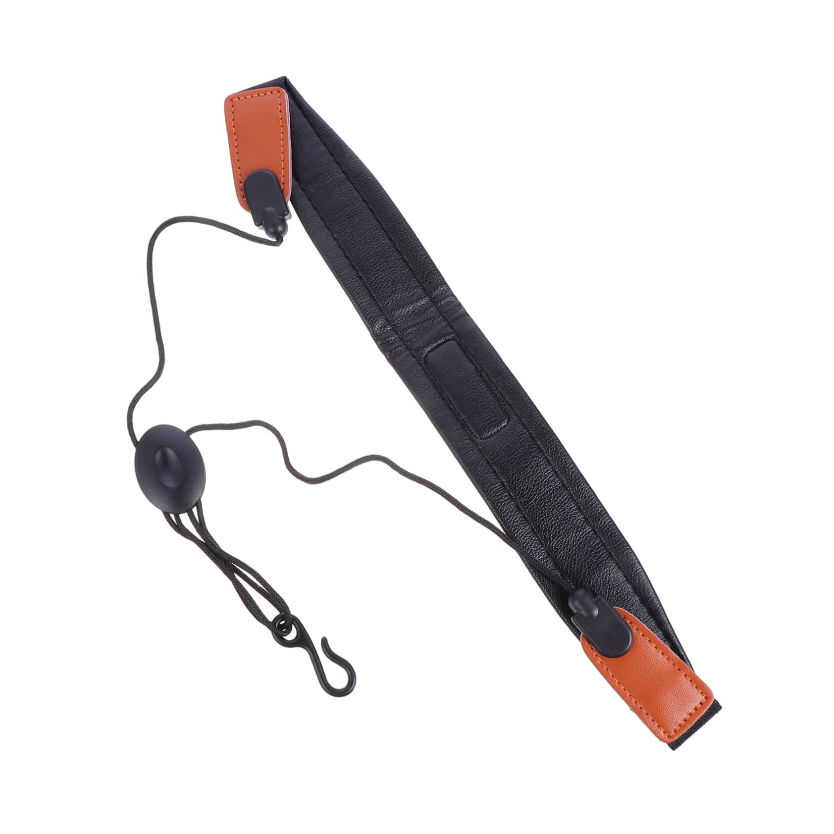 OFFSCH Saxophone Shoulder Strap Adjustable Black Neck Strap for Alto Tenor Saxophone Comfortable Design with Hook for Beginners and Professionals