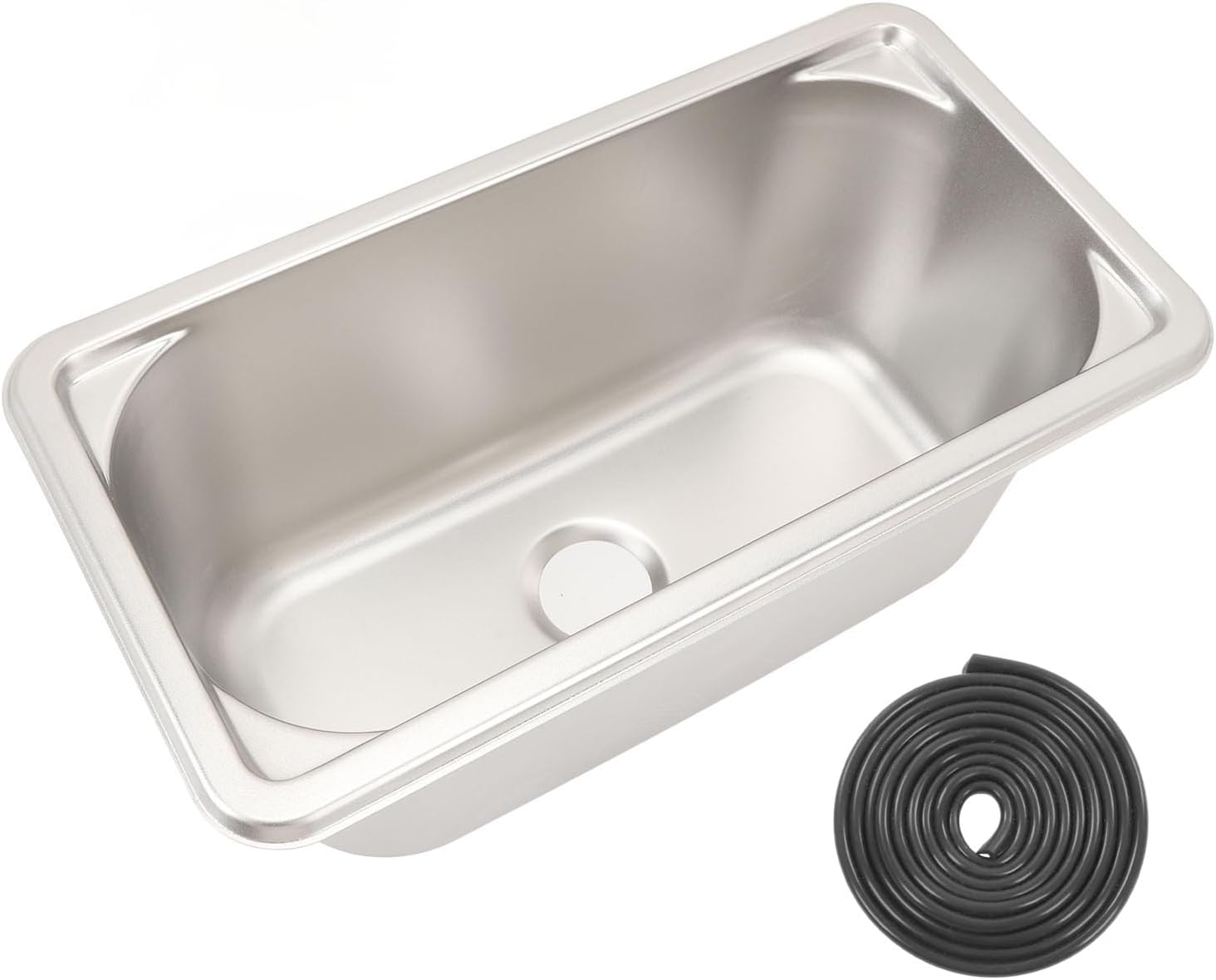 Eujgoov 304 Stainless Steel Scratch Resistant Sink with Efficient Drainage System, 7L Capacity, Embedded Installation for Kitchen, Motorhome, Boat, Caravan