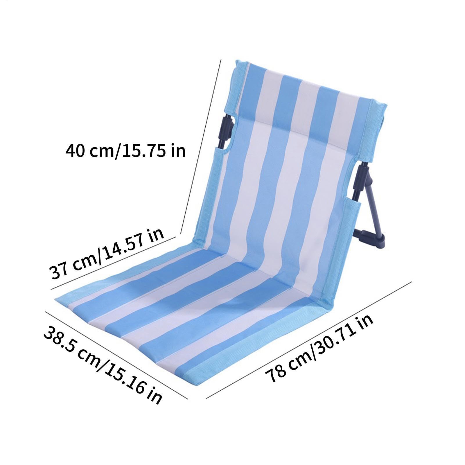 Backpack Beach Chair - 78cm Foldable Seating Mat | Oxford Cloth & Aluminum Alloy Portable Outdoor Lounger With Lumbar Support, Lightweight Folding Lawn Recliner For Camping Patio Pool Picnic