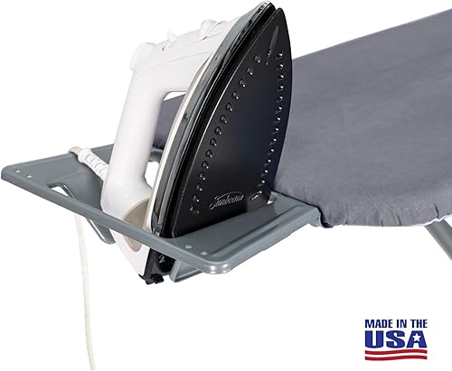 Miniatura 10 de Tabla de planchar de tamaño completo fabricada en Estados Unidos por Seymour Home Products (gris espacial). Incluye soporte de hierro, cubierta y