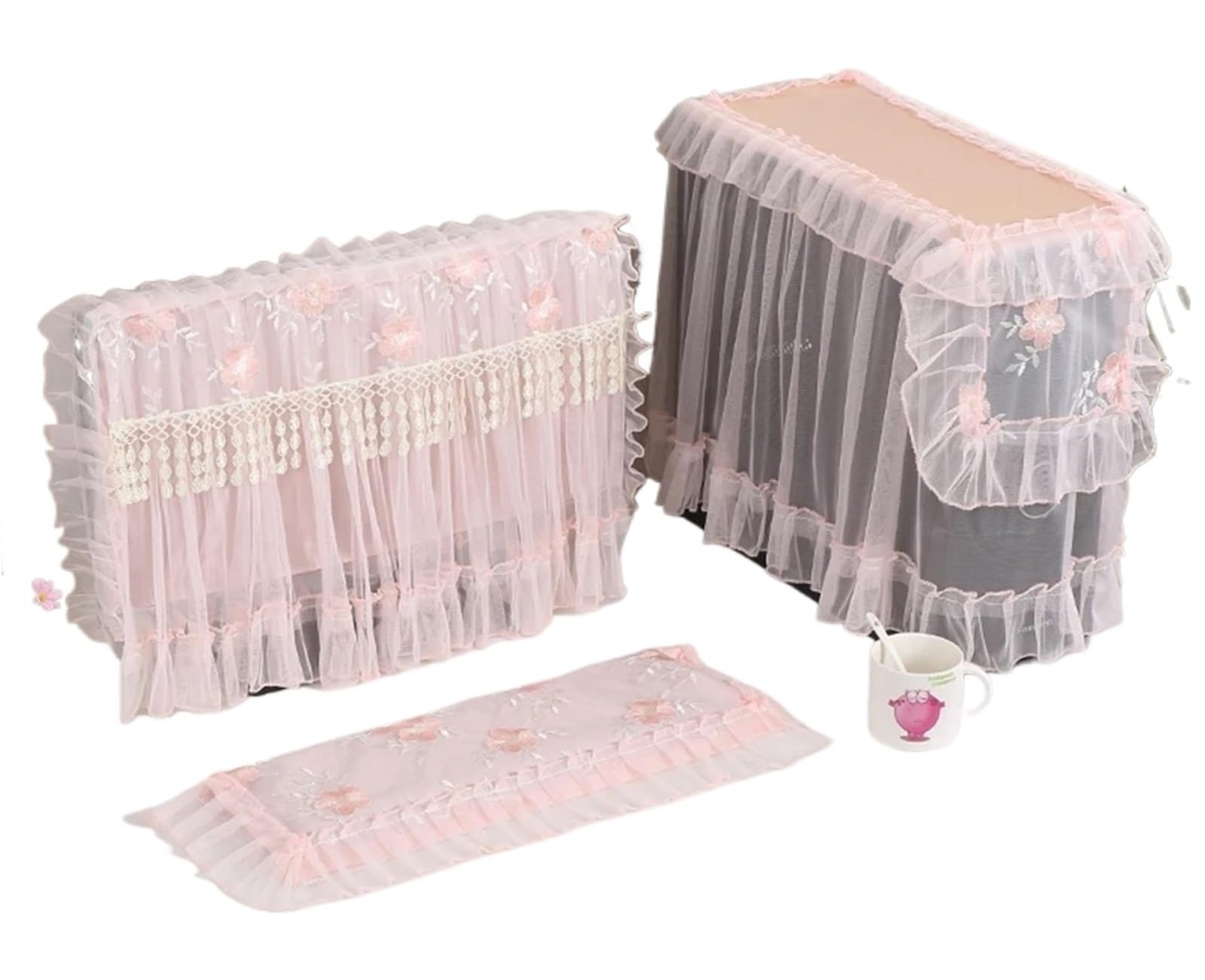 monitor cover cute 3Pcs/Set Lace Desktop Computer Dust Cover LCD Monitor Keyboard Cloth Host Covers