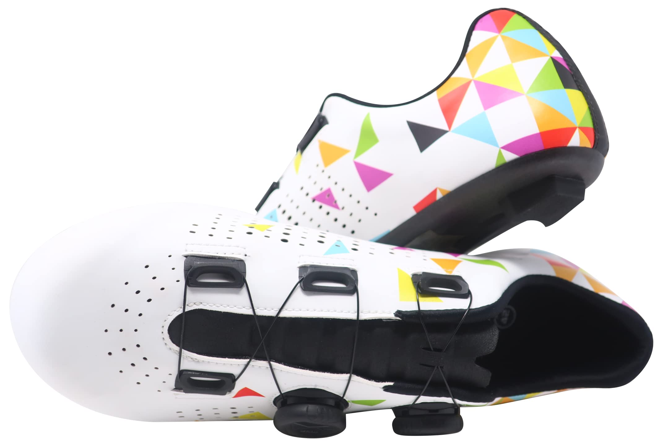 LUCK Genius Grafiti, Zapatillas de Ciclismo para Carretera con Suela de Carbono HD-50 y Doble Cierre rotativo de precisión.