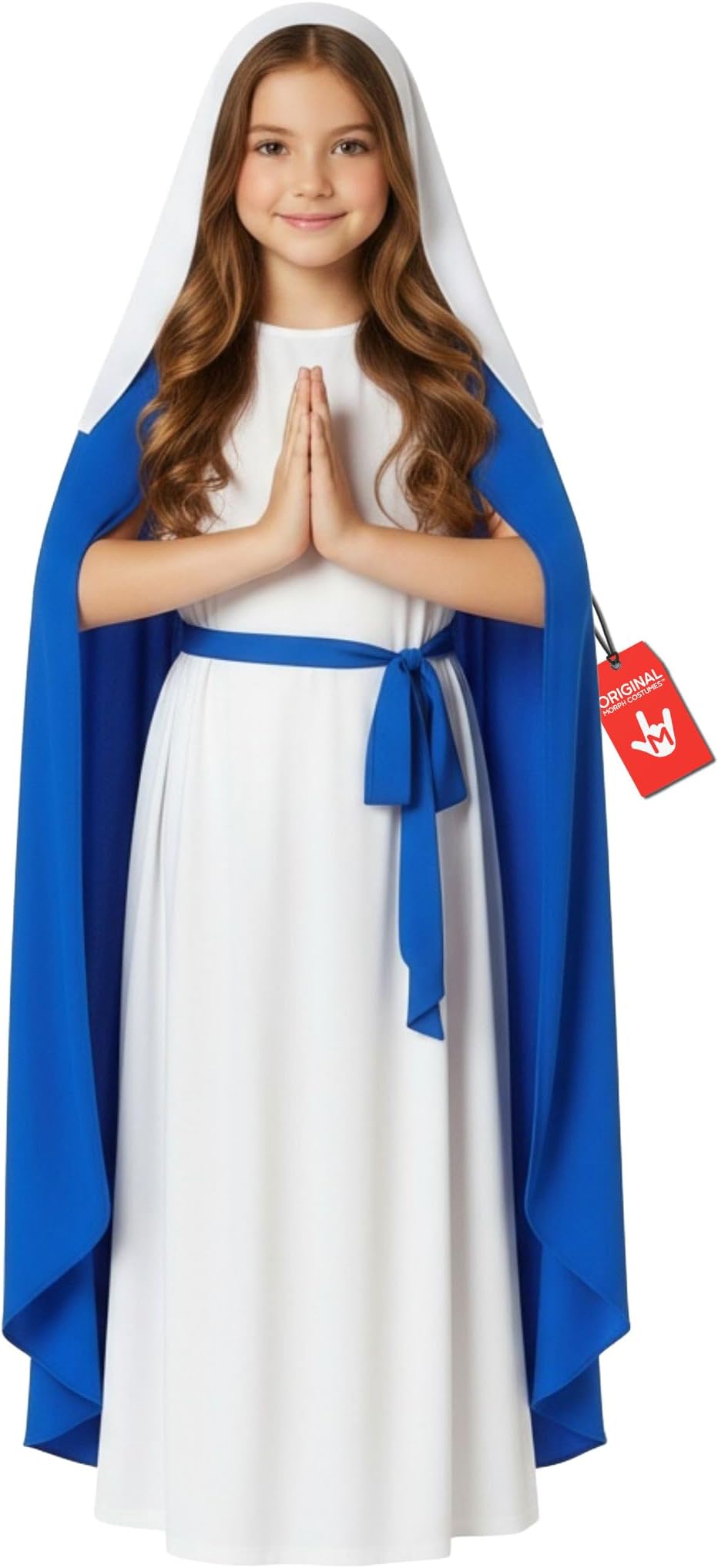 Morph Virgin Mary Costume for Kids - Nativity Dress for Girls - Religious Christmas Costume for Holiday Celebrations, Large