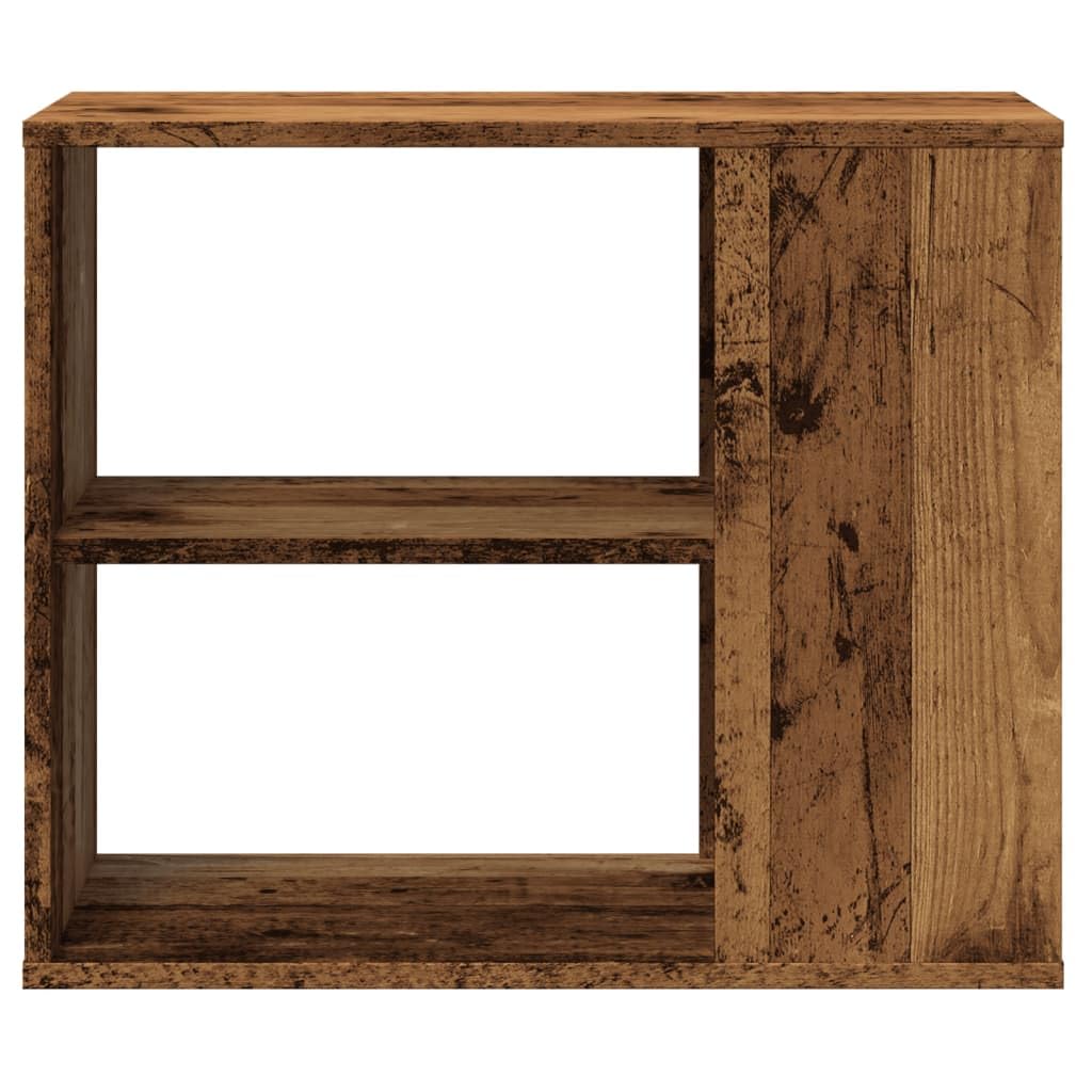 Armario auxiliar con aspecto de madera vieja, 60 x 30 x 50 cm, material a base de madera con 2 estantes, espacio de almacenamiento para utensilios y artículos del hogar, placa superior estable