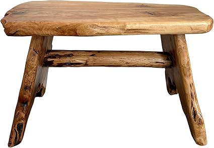 TJ Global Natural Edge Cedar Wood Tree Stump Indoor/Outdoor Stool, Garden Bench, Night Stand, End Table, Plant Stand - L28 x W14 x H17.5