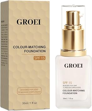 Colour Changing Foundation - SPF 15, Long-Lasting & Mattifying Colour Changing Foundation Full Coverage Foundation for Mature Skin,Waterproof Long-Lasting Natural Finish, 30ML for Medium Skin Tone