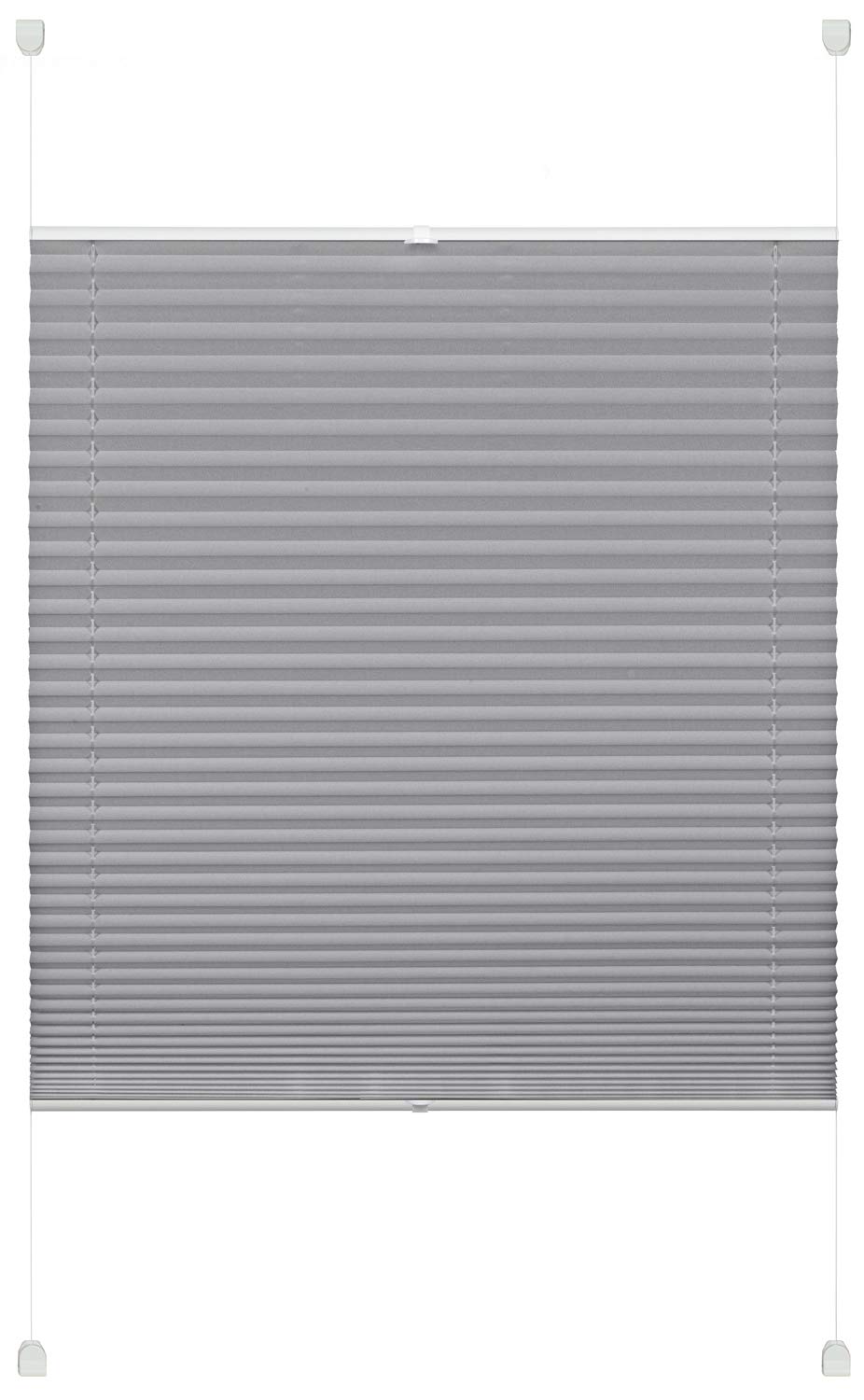 Deco Company Pleated Blind, Polyester Grey, 60 x 130 cm