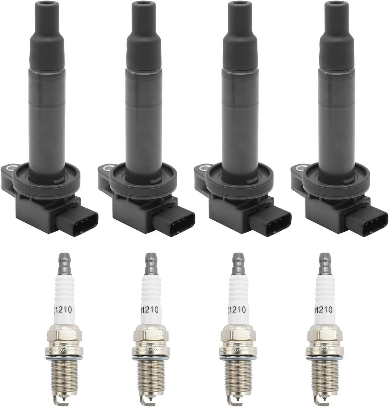 UF316 4 Pcs Ignition Coils, 4 Pcs Iridium Spark Plugs, Replacement for Toyota Scion xA xB, Replacement for Echo, Replaces 9091902265, 5C1304, C1305, 9091902265, 1788345