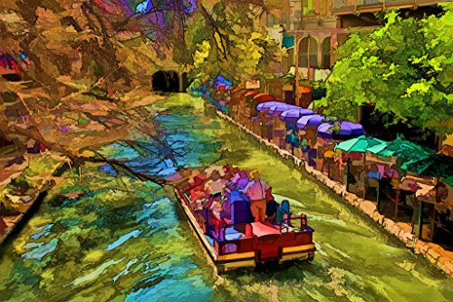 San Antonio Texas Riverwalk Wall Art Print 18x12