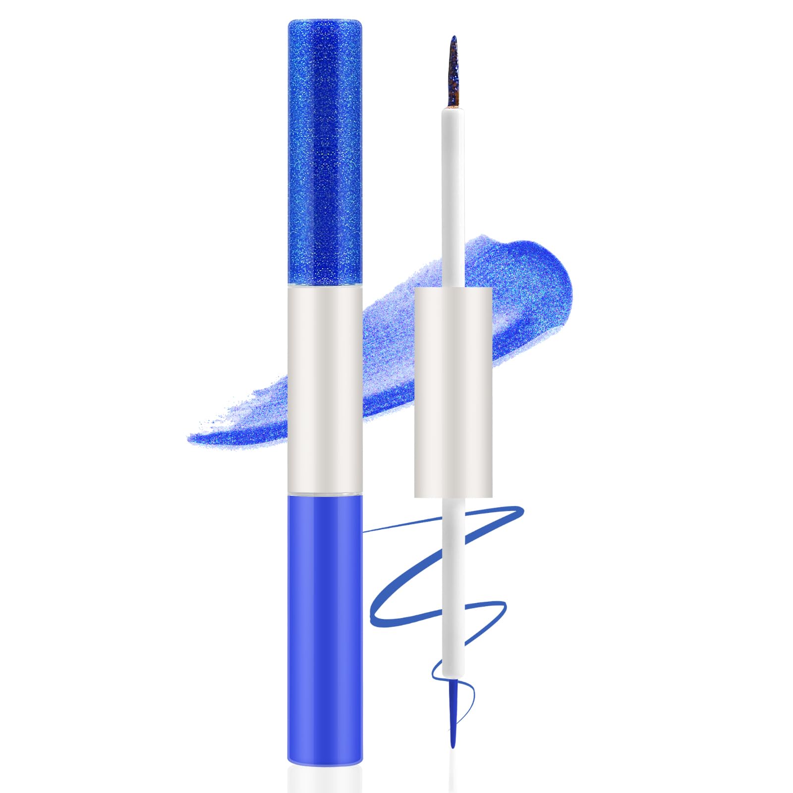 Apooliy Lápiz de ojos 2 en 1,Lápiz de ojos resistente al agua,Acabado mate brillante,Lápiz de ojos líquido brillante de larga duración,Negro Blanco