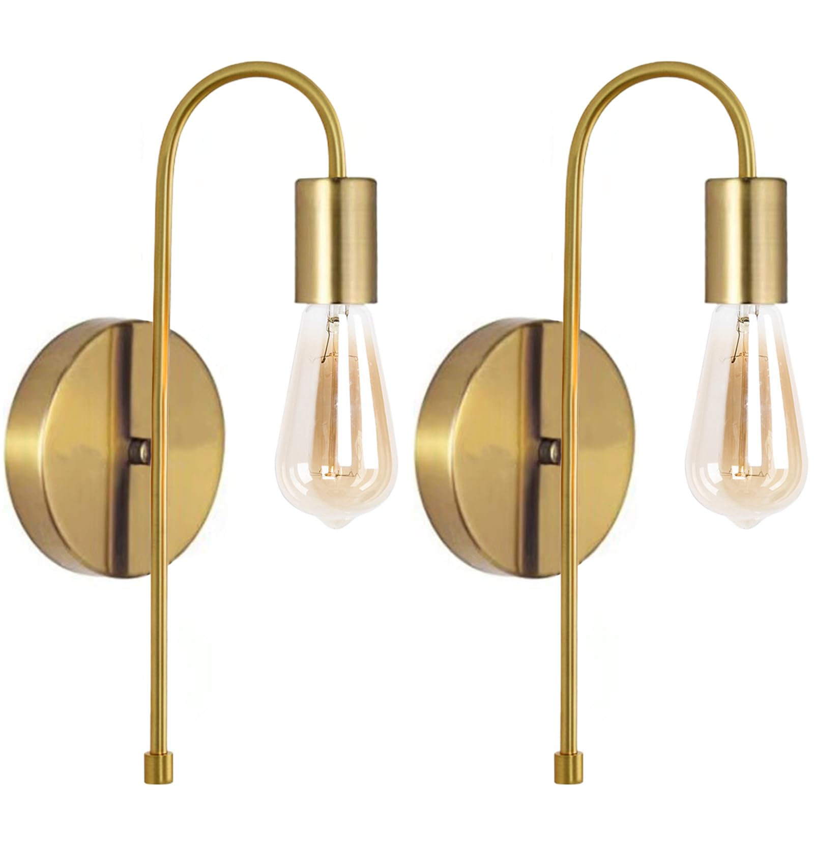 Lámpara de pared industria vintage dorada E27 con metal reforzado para diseño de interiores 8
