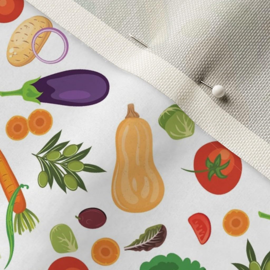 Spoonflower Fabric - Eat White Fresh Vegetables Food Cooking Kitchen Vegetable Eggplant Printed on Upholstery Velvet Fabric Fat Quarter - Upholstery Home Decor Bottomweight Apparel