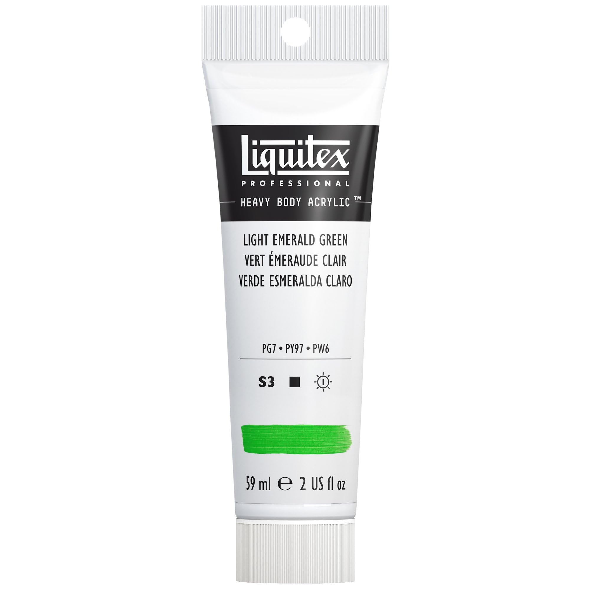 Liquitex 1045650 Professional Heavy Body Acrylfarbe in Künstlerqualität mit ausgezeichneter Lichtechtheit in buttriger Konsistenz, 59ml Tube - Smaragdgrün hell
