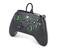 Vista 4 de PowerA Advantage Wired Controller for Xbox Series X S - Celestial Green, Black Xbox Controller with Detachable 10ft USB-C Cable, Mappable Buttons
