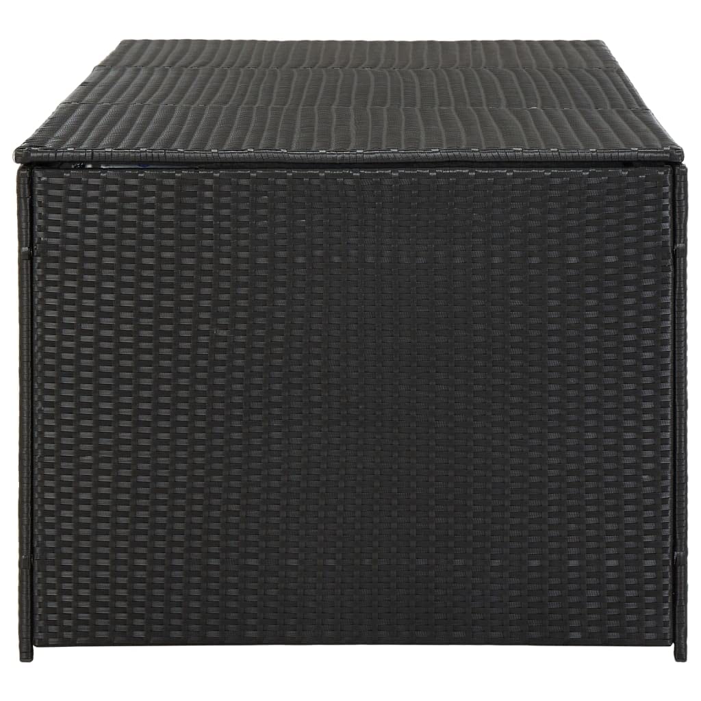 Coffre de Rangement Extérieur en Résine Tressée, Boîte de Rangement Jardin, Coffre de Stockage 180x90x75 cm (Noir)