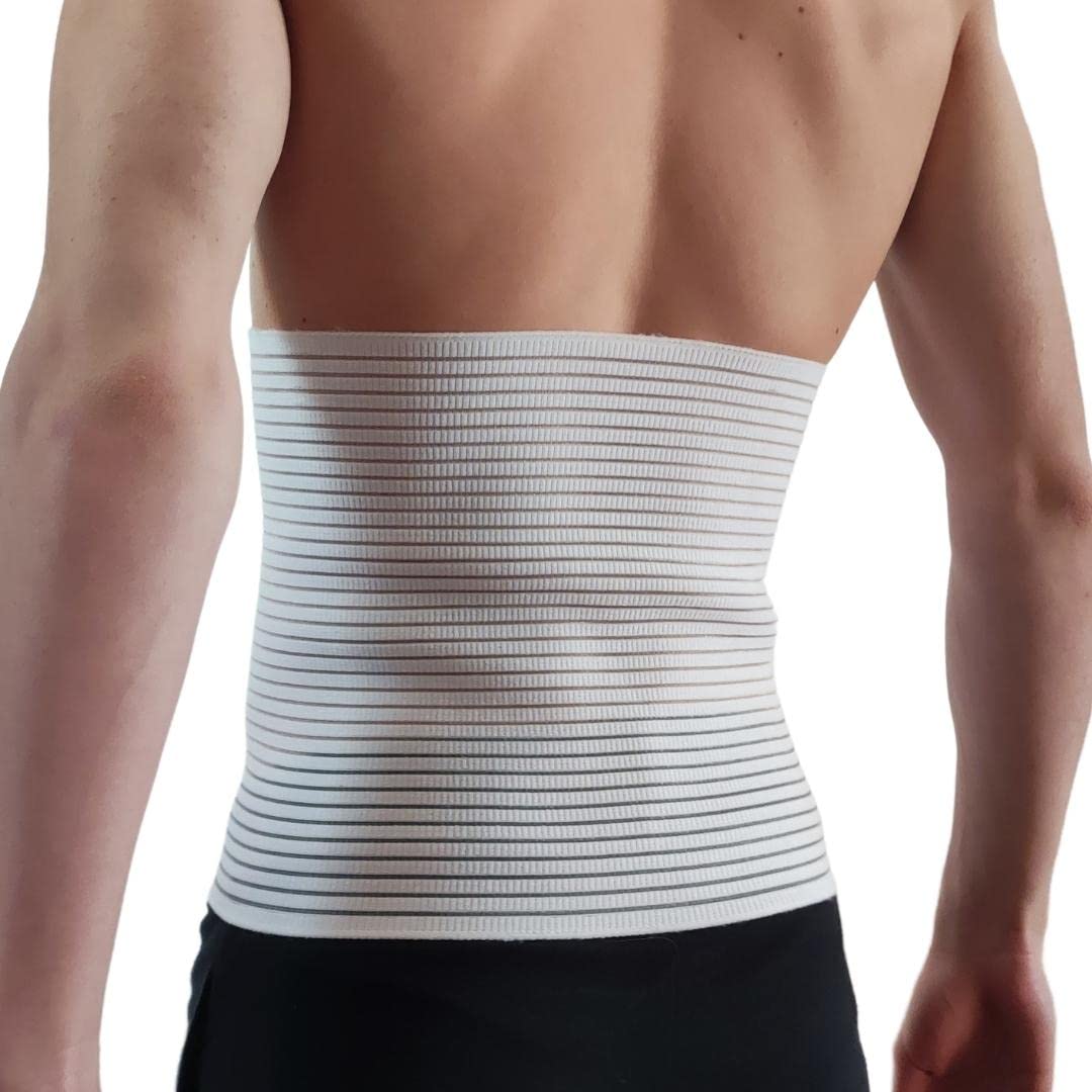 GYOUNG fascia addominale lombare bianca a strappo, guaina uomo donna contenitiva, panciera elastica post operatoria, contenimento ernia, pancera post parto, bustino