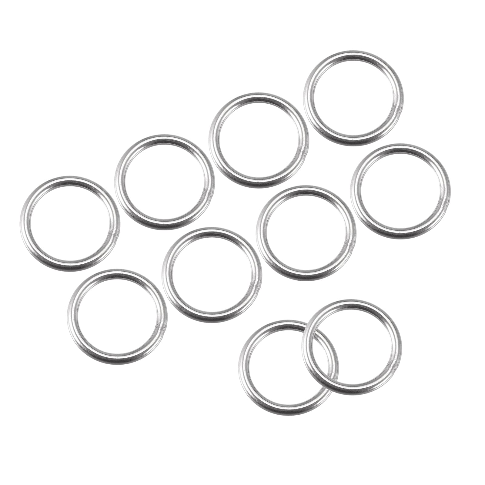 METALLIXITY O-ringi ze stali nierdzewnej 304 (średnica zewnętrzna 25 mm, grubość 3 mm) 10 sztuk, spawany okrągły pierścień – do zawieszenia przedmiotów
