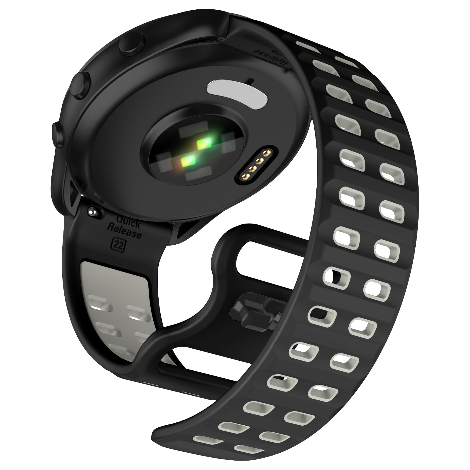 ISABAKE Watch Strap for Forerunner 265/255 Music/Vivoactive 4/Venu 3/2, 22mm Silicone Quick Release Replacement Band for Coros Pace 3