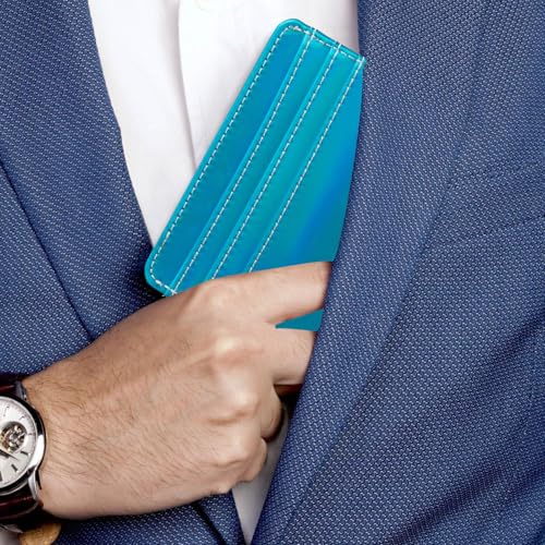 Thin Minimalist Front Pocket Wallet Rfids Blocking Credit Card Holder Card Cases with Clear Window for Men and Women Front Pocket Wallets, Light Blue, Mass Beauty2