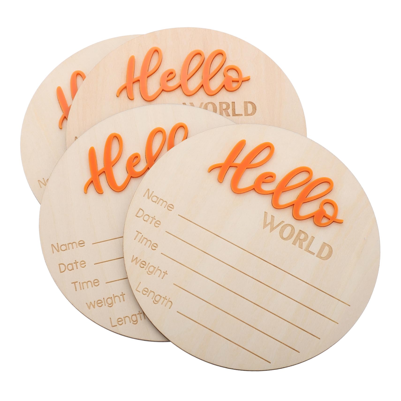 ifundom Sign Card Wooden Baby Birth Announcement Circle Discs Boy/girl Rustic Decor Photo Prop