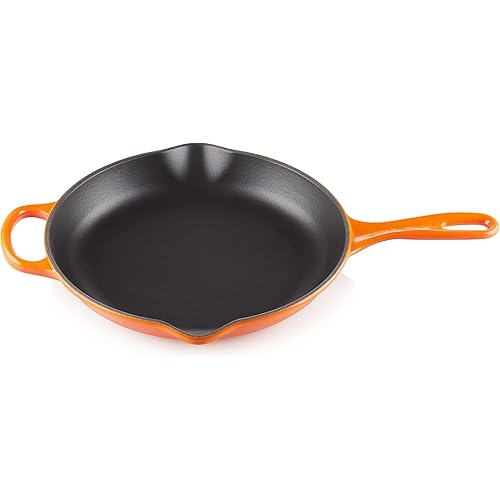 Le Creuset Enameled Cast Iron Signature Iron Handle Skillet, 9" (1-3/8 qt.), Flame