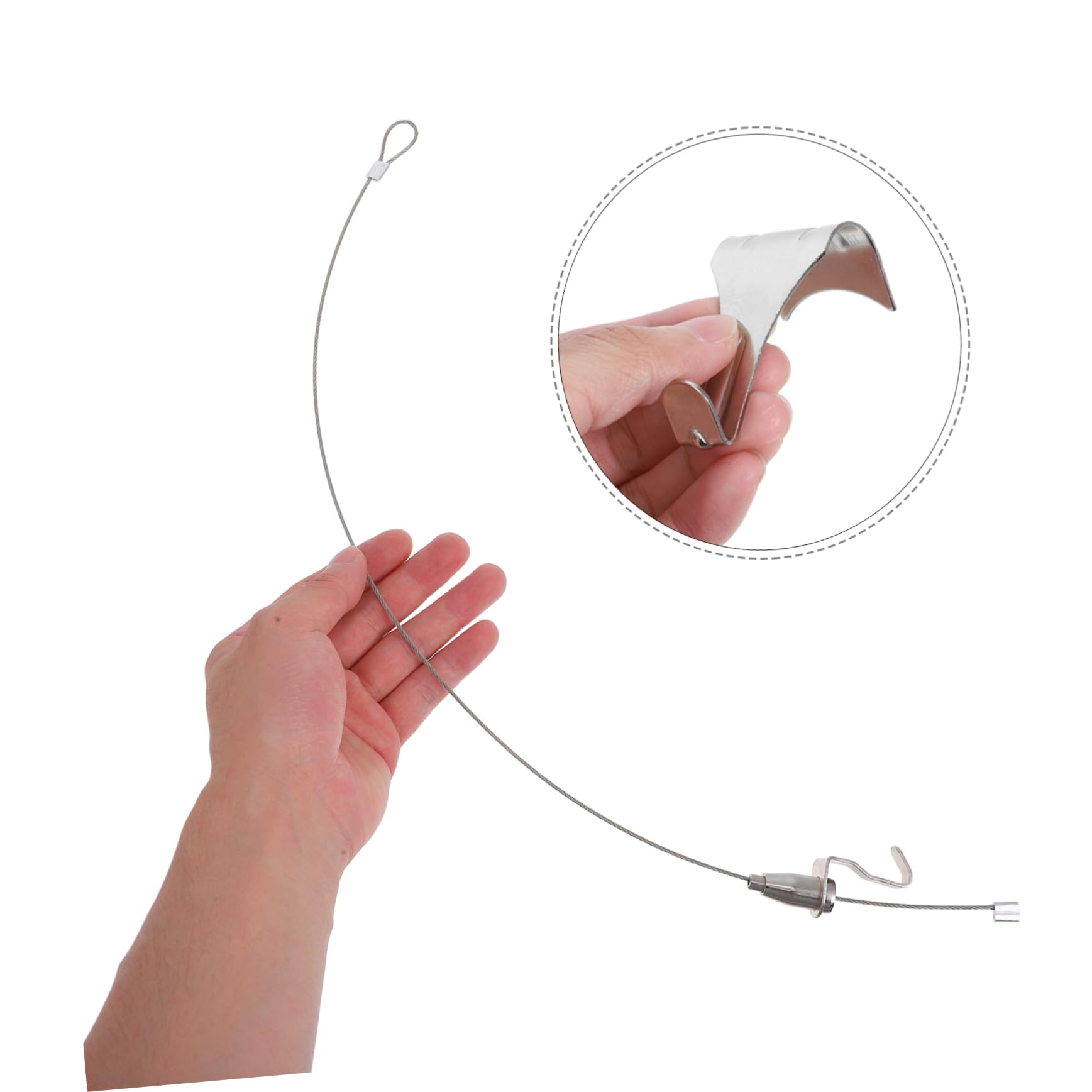 Kit de Crochets pour Tableaux à Accrocher, Fil Réglable, 10 Lots