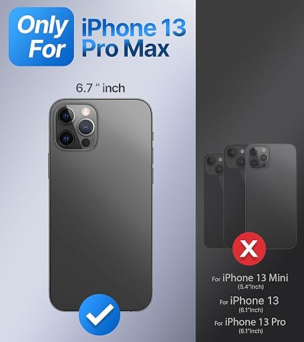 Miniatura 2 de Shields Up Funda para iPhone 13 Pro Max con soporte, funda transparente con soporte de doble anillo ajustable y plegable a prueba de golpes para