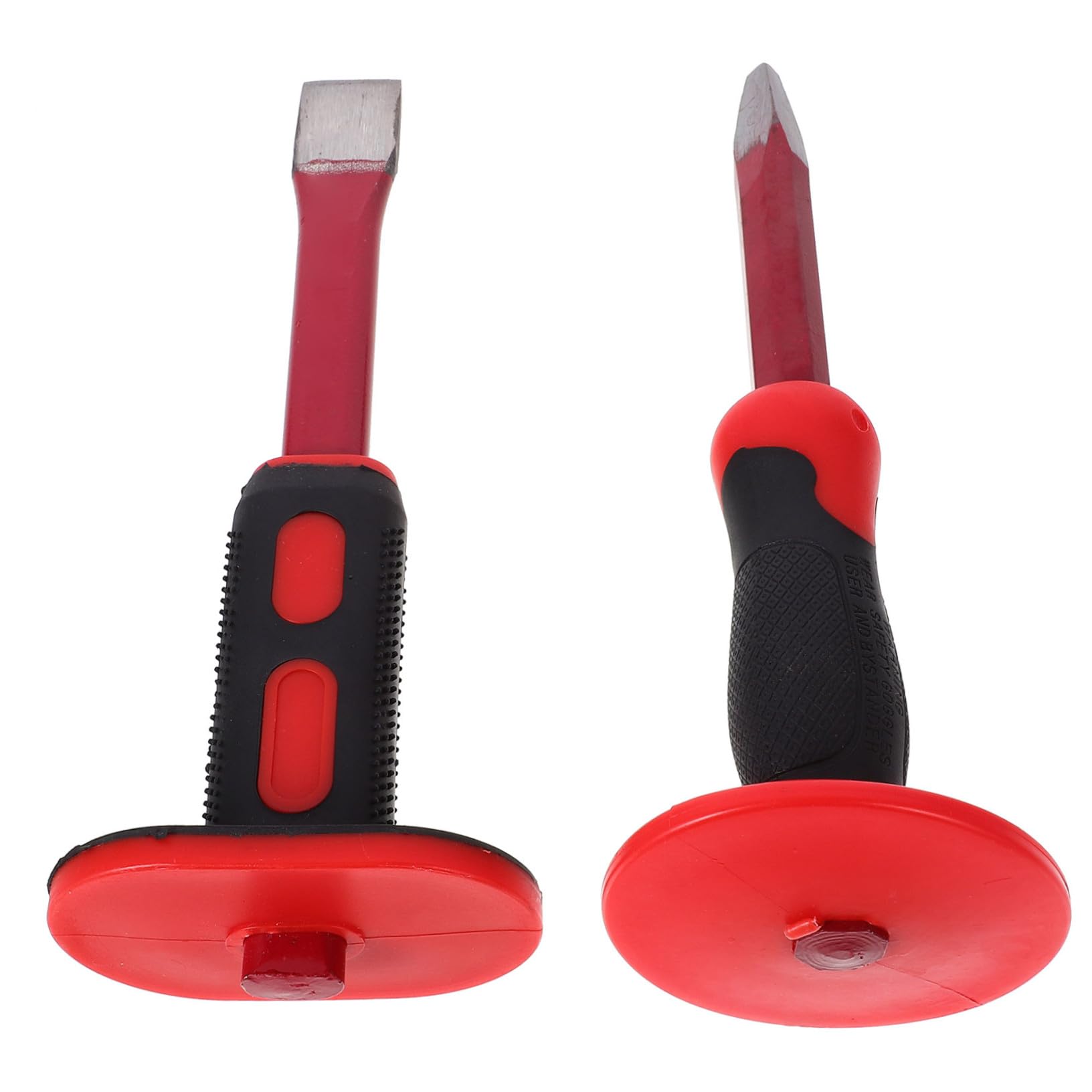 Set di Scalpelli da Roccia 250 Mm Protezione Mano, Scalpelli da Muratura in Acciaio al Cromo Vanadio per Demolizione e Frantumazione Calcestruzzo, Utensili Manuali per Lavori