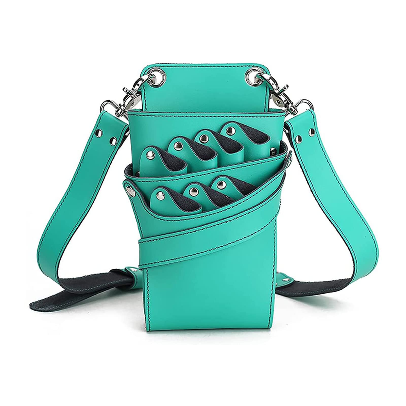 vrfvsdasAAS Hairdressing Tools Waist Bag, Hair Scissor Holster Pouch With Adjustable Waist Shoulder Belt,Genuine Leather Scissors Bag For Hairdressers(Blue)