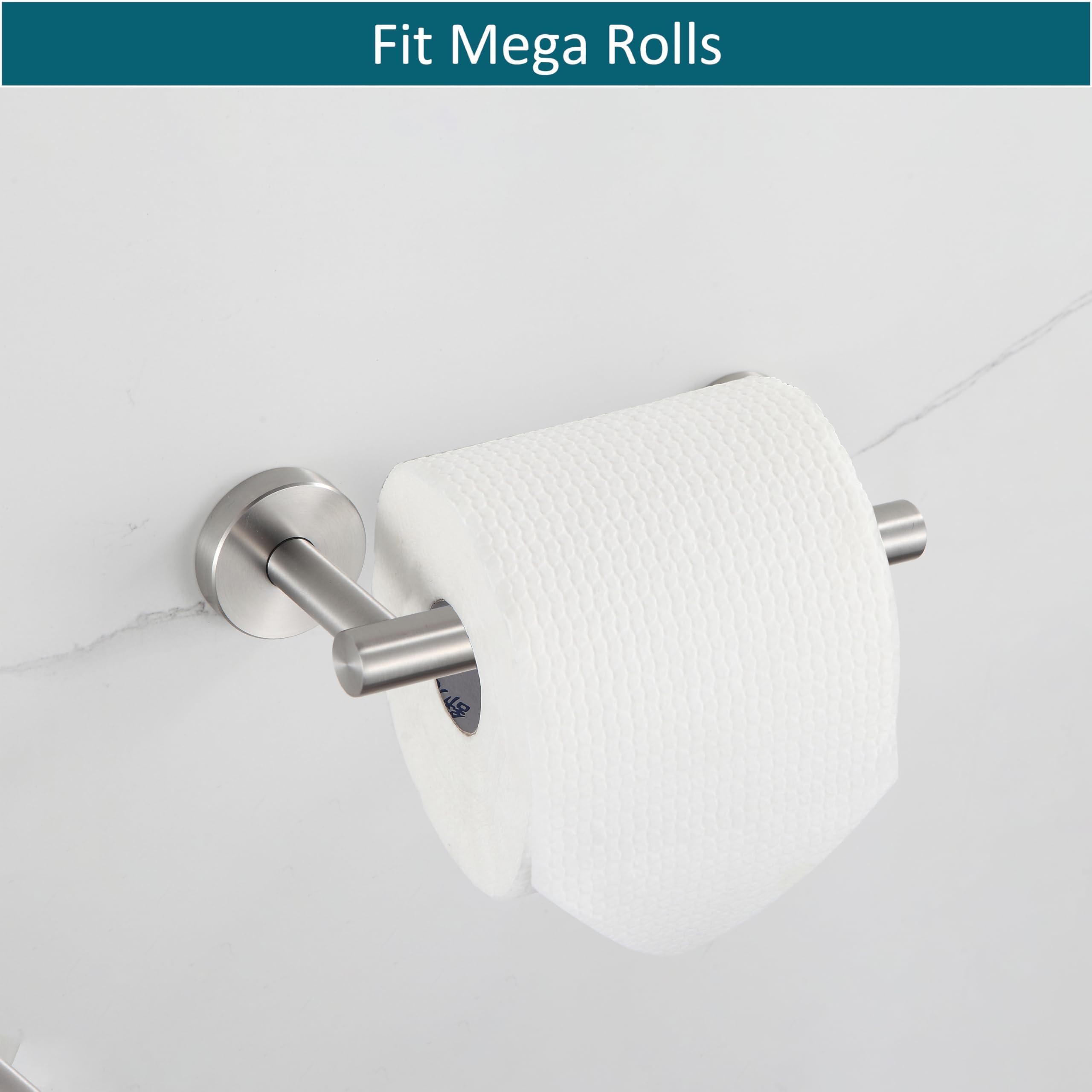 BVL Toilet Paper Holder Brushed Nickel Wall Mount Stainless Steel 304 Large Mega Roll — Amazon image 4
