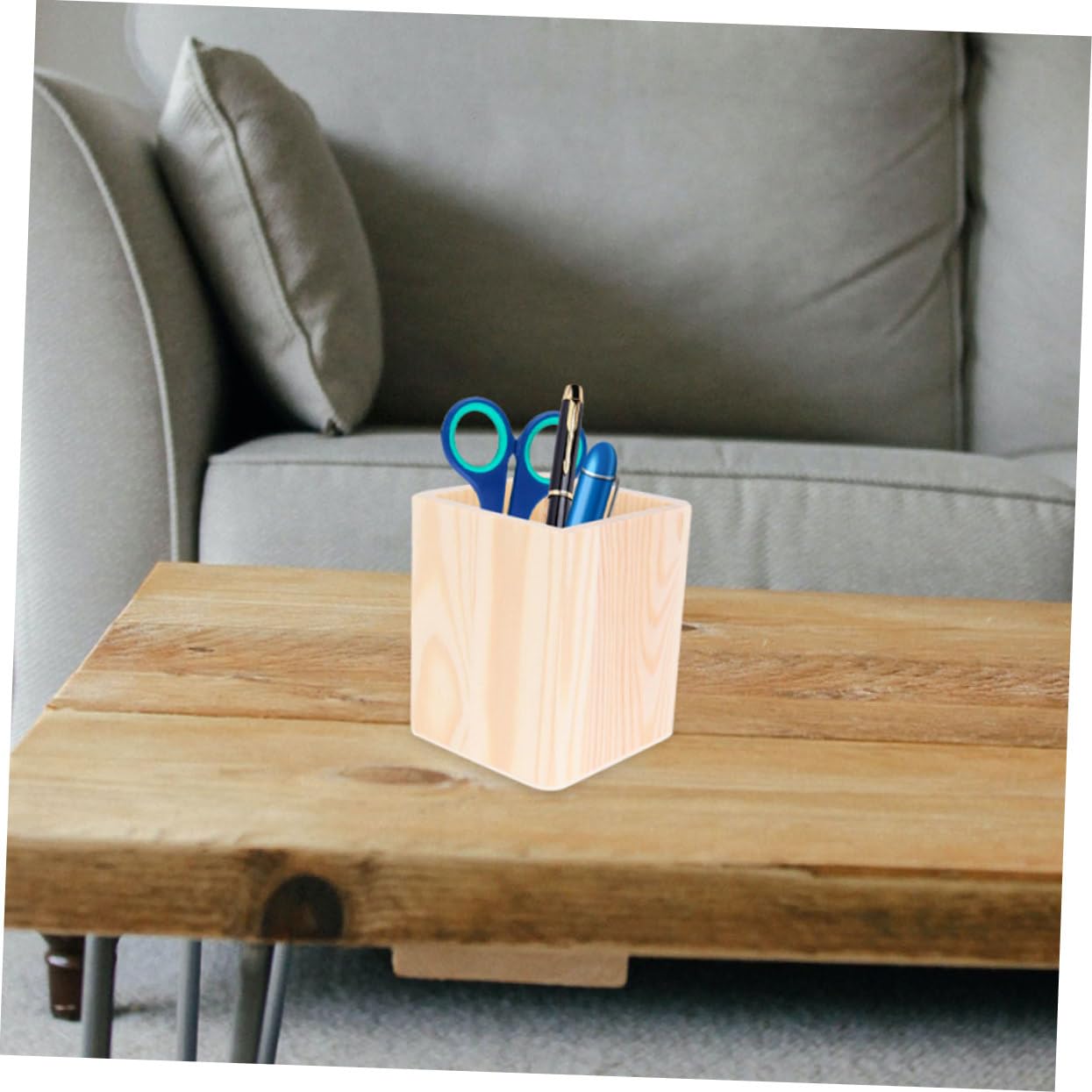 PRETYZOOM 16 Pz Barile di stoccaggio in legno organizer da scrivania con penna porta pennelli per trucco portamatite portapenne tazza della penna Portaspazzole porta di legno
