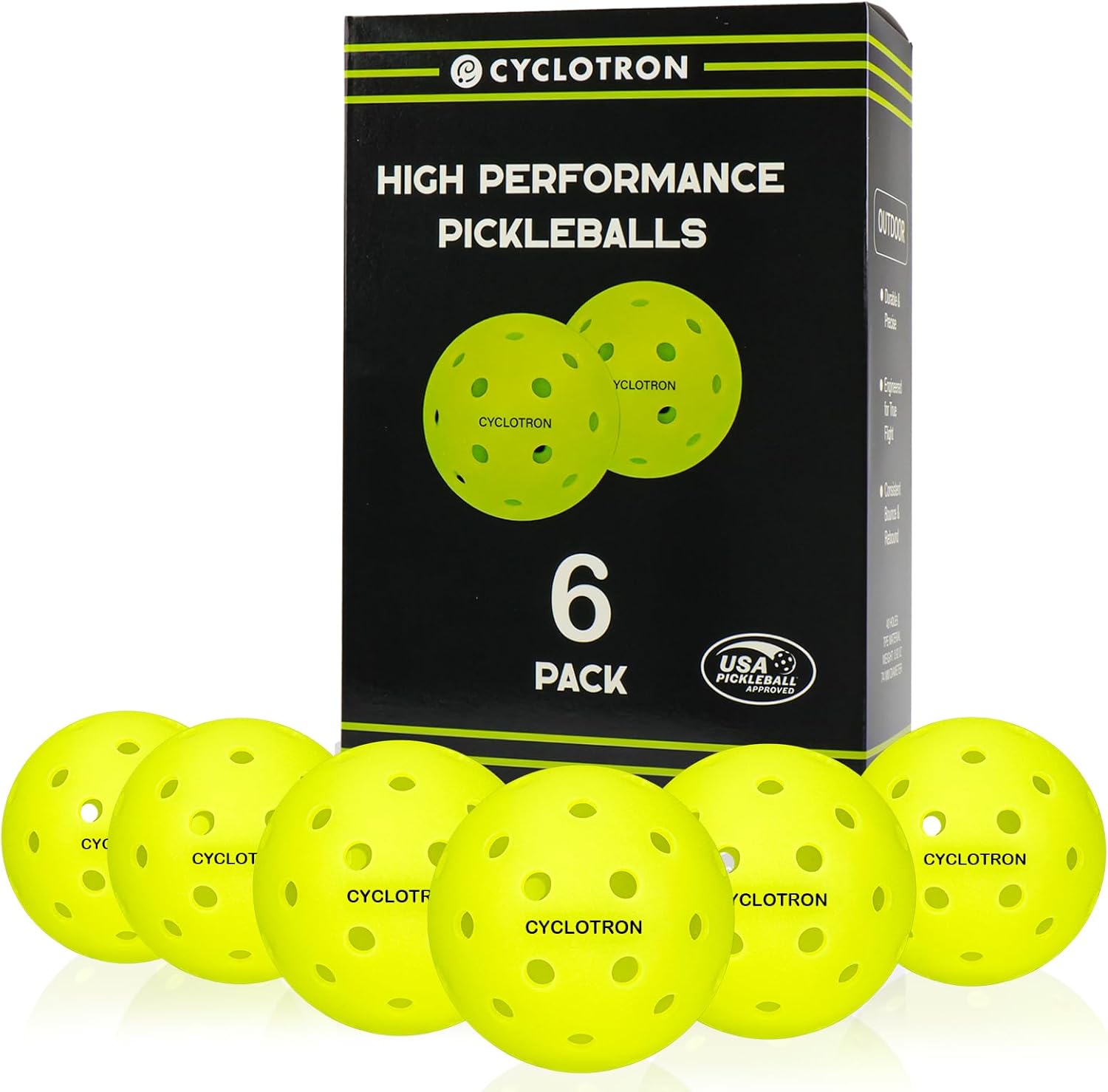 10.	Cyclotron 6-Pack Premium Pickleballs