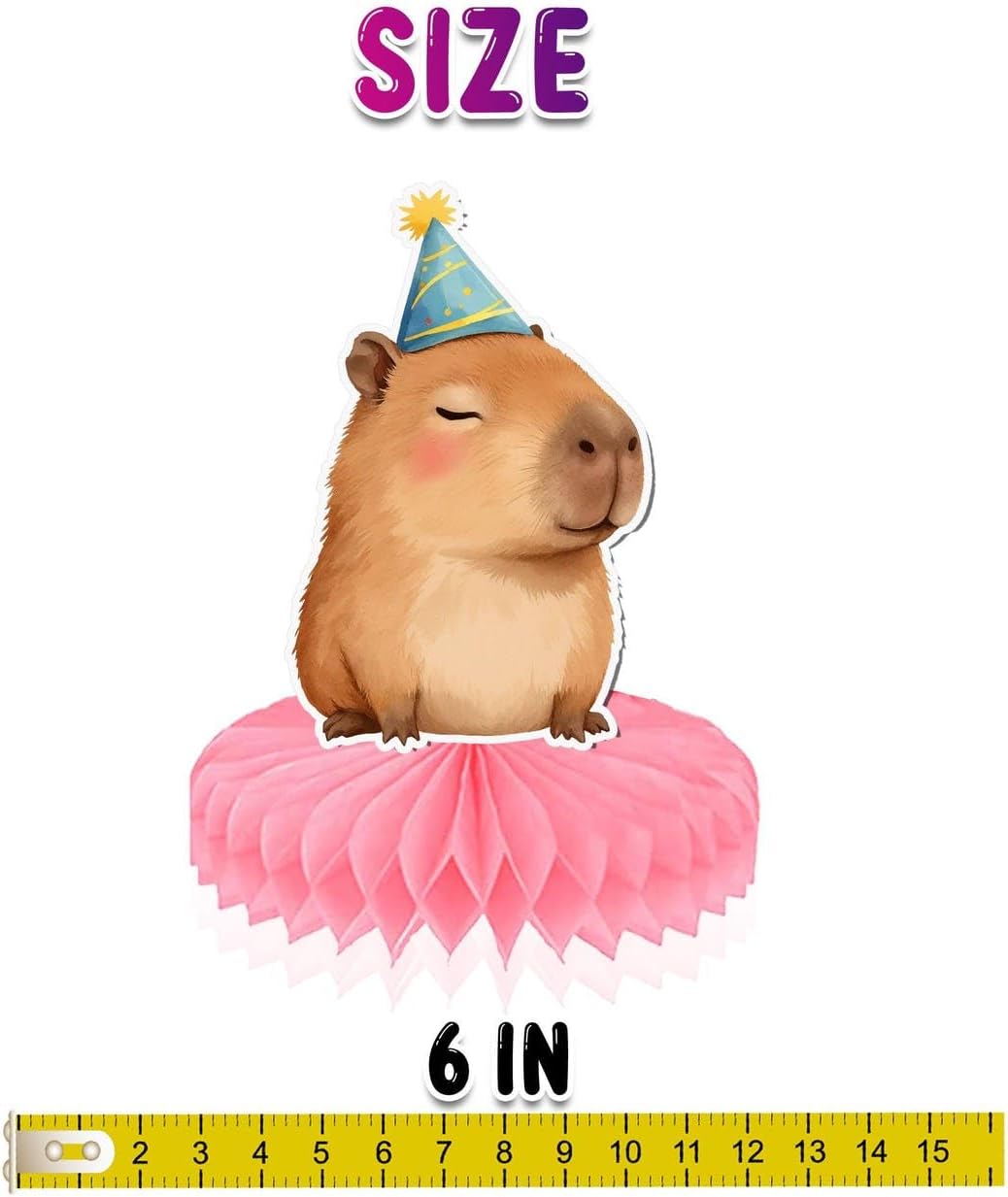 5 Pcs Capybara Table Centerpieces – Cute Capybara Birthday Decorations for Kids Party, Baby Shower, Animal Theme Table Decor