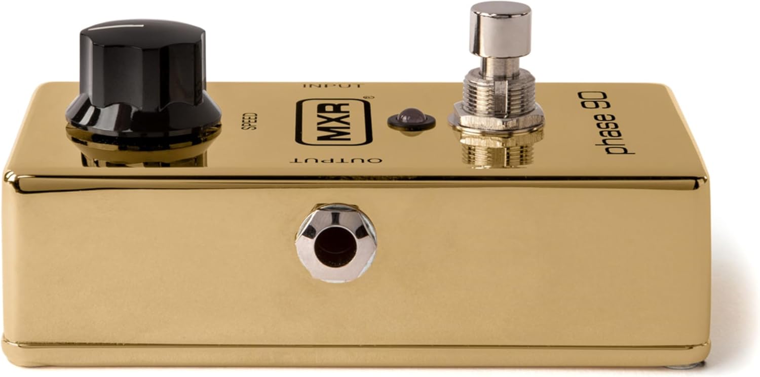 MXR Phase 90 50th-Anniversary Pedal, top view киргизүү жана чыгаруу этикеткалары менен