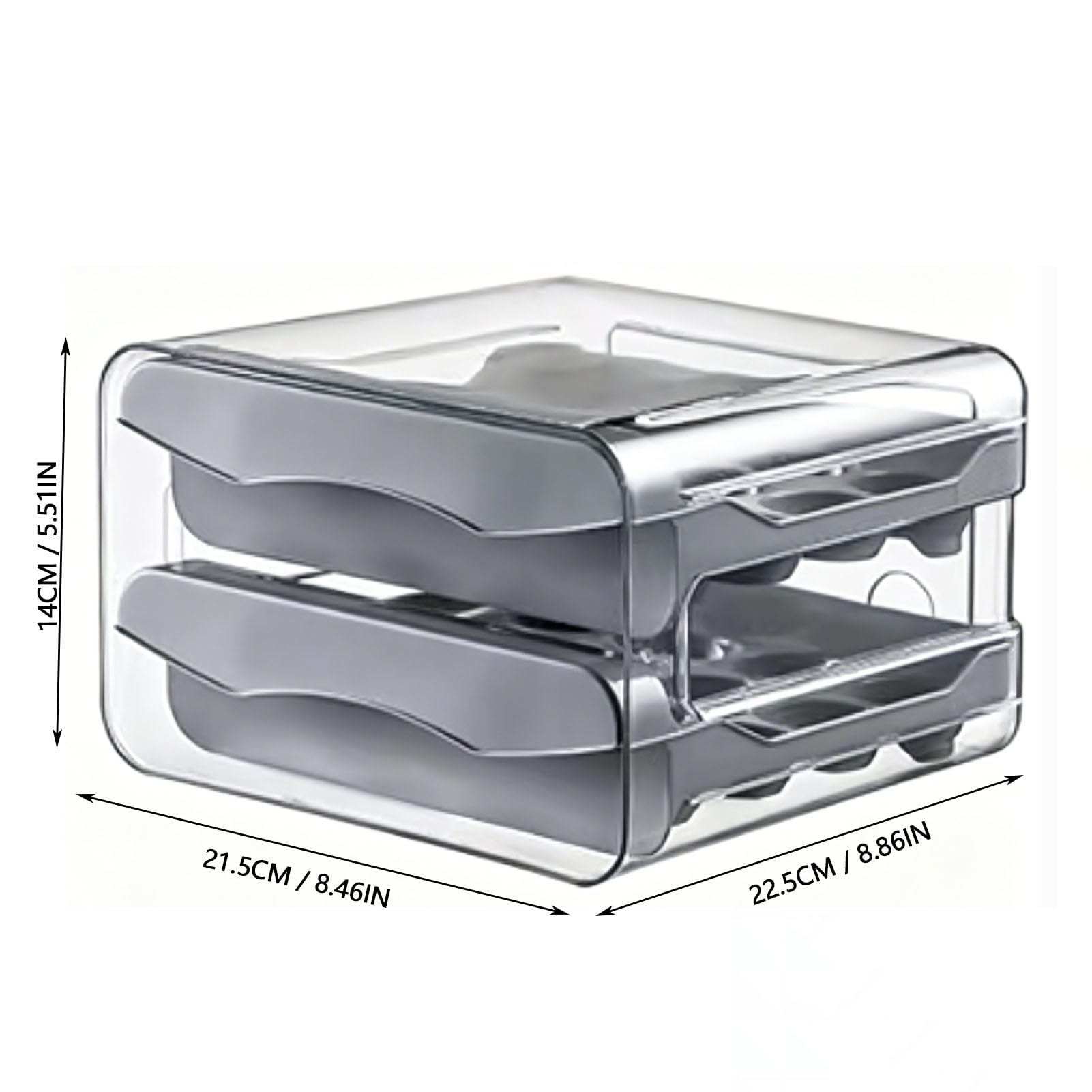 Cocoarm Contenitore per Uova da 32 Posti per Frigo, Doppio Strato con