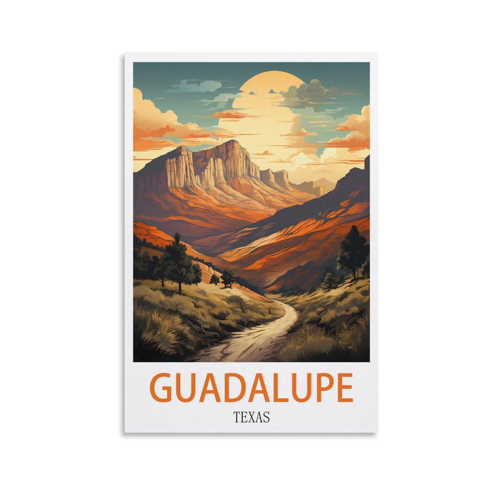 Retro Vintage Wall tin Plaque,Guadalupe Texas,Art Plaque Poster Wall Decor for Home Tool Room Bar Club Restaurant Cafe 30x30cm
