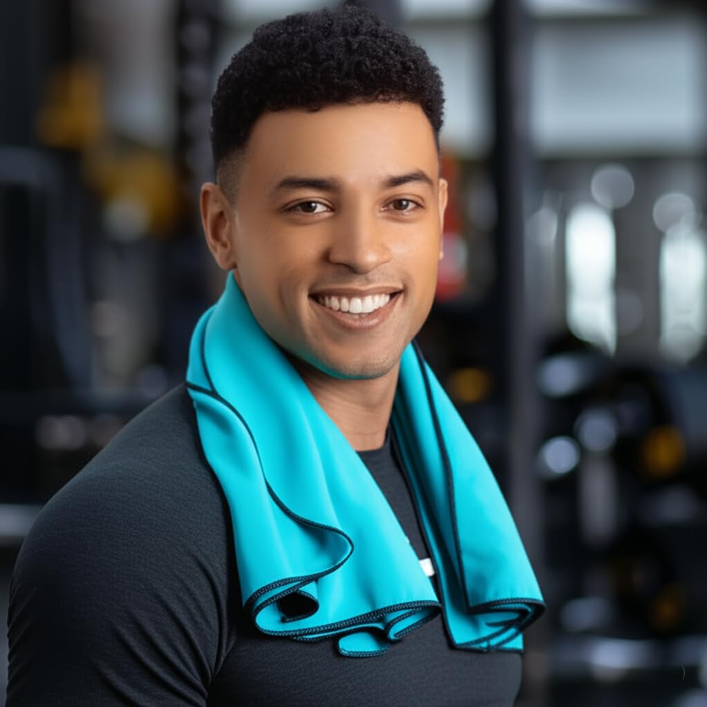 ADVENTOSE™ Microfiber Premium Hand Towel | Sports Running Gym Workout | Super Absorbent Hand, Face, Body Sweat Towel | Quick Dry ICE-Cool Imported Fabric (Size: S_39X55cm, Color: Aqua-Blue, Unit:1)-image-45