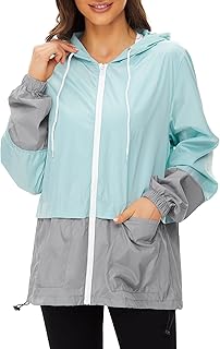 Women's Rain Jacket Lightweight Waterproof Hooded...