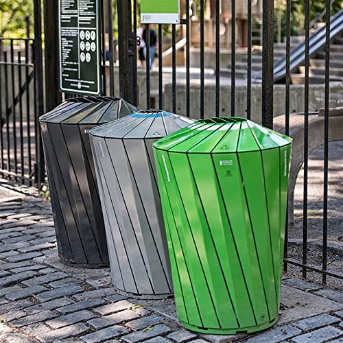 Stainless Steel Outdoor Trash Can - Round Large Capacity Garbage Bin for Office, Hotel, Shopping Mall & Recycling – Durable, Stylish & Weatherproof