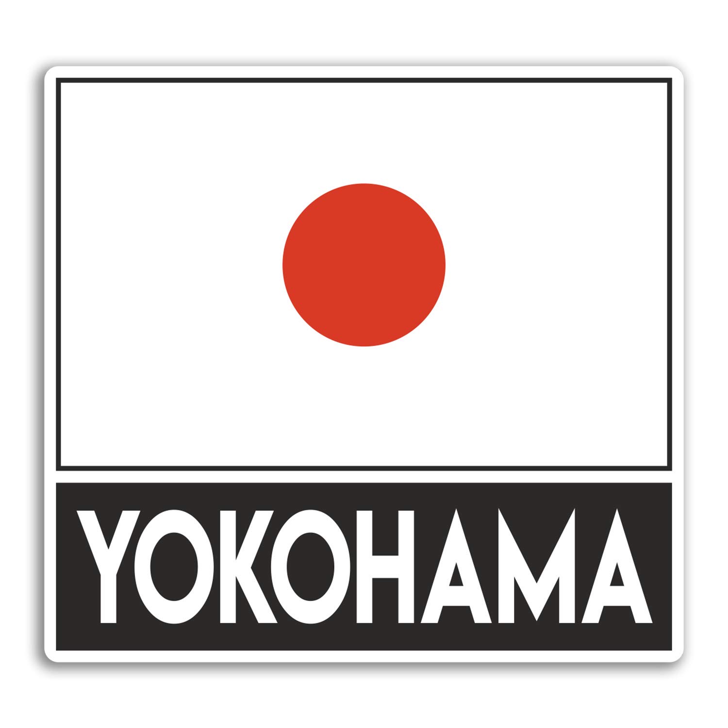 Destination Vinyl Ltd Multi 2 X 10Cm Yokohama Japan Vinyl Stickers - Travel Sticker Laptop Luggage #33019 (10Cm Wide)