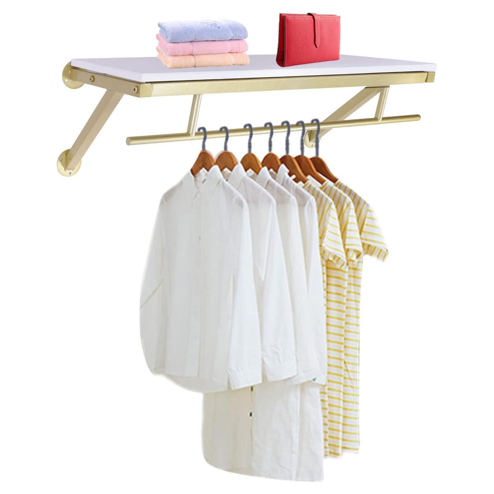 Perchero de pared con estante para organizar boutiques y dormitorios