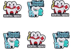 16Pcs Dental Silicone Focal Beads,Dental Squad Alphabet Silicone Beads,Cartoon Silicone Spacer Beads,Tooth-Shaped Silicone Beads