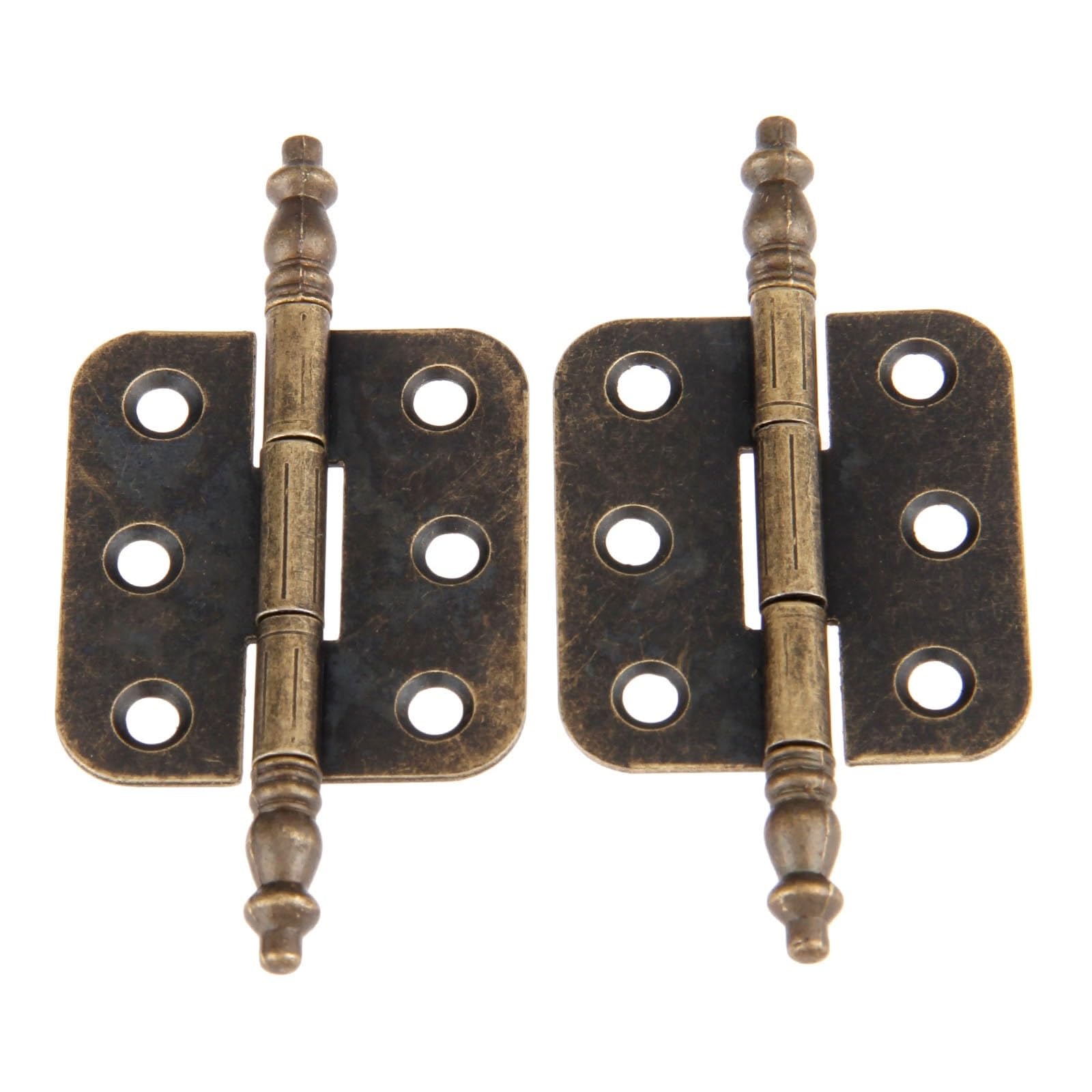 4 Pcs 35x70mm Antique Bronze Iron Crown Head 6 Holes Hinges for Vintage Wooden Box Toolbox Cabinet Cupboard Furniture Fittings