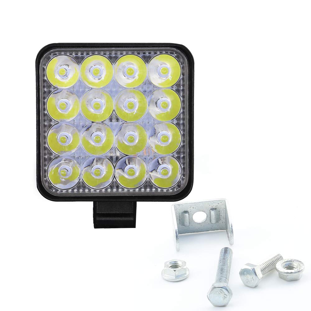 Lampada Fanale Posteriore 42W 14 48W 16SMD Luce da lavoro Fendinebbia anteriore per auto 12V 24V per camion SUV 4X4 4WD Fari di ingegneria Off-road Faro rotondo(1pcs square)